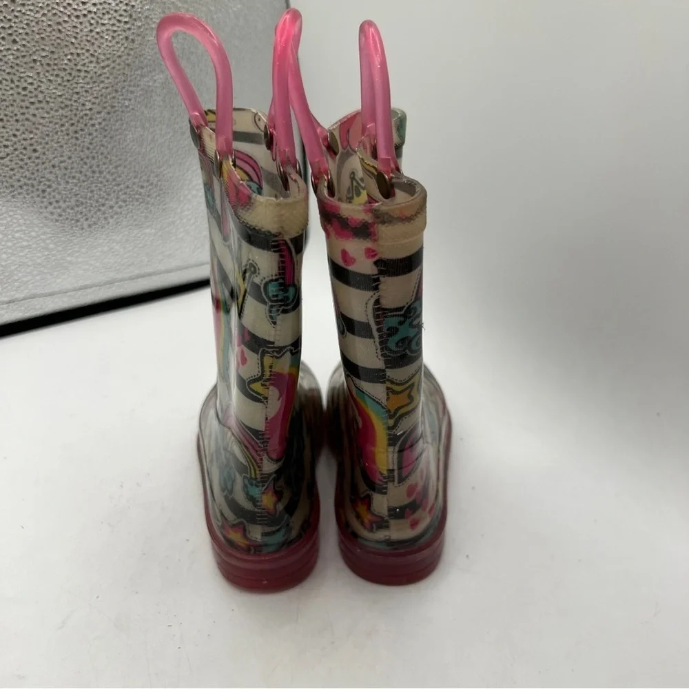 Members Mark's Girl Unicorn Light Up Rain Boots Sz 7/8